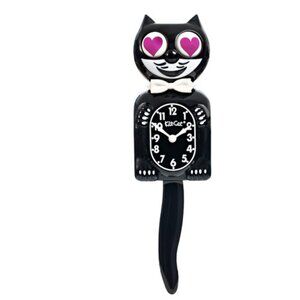 Classic Black Kit Cat Klock Magenta Heart Eyes Limited Edition